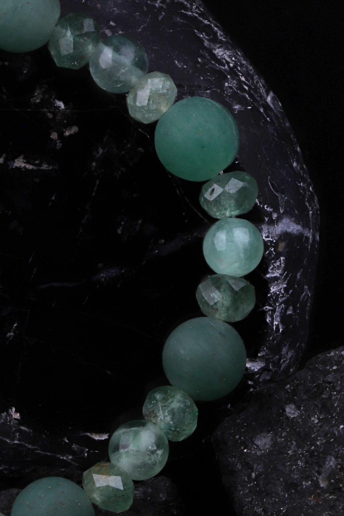 Aventurin - Green Kuvars - Florit Doğal Taş Tasarım Bileklik