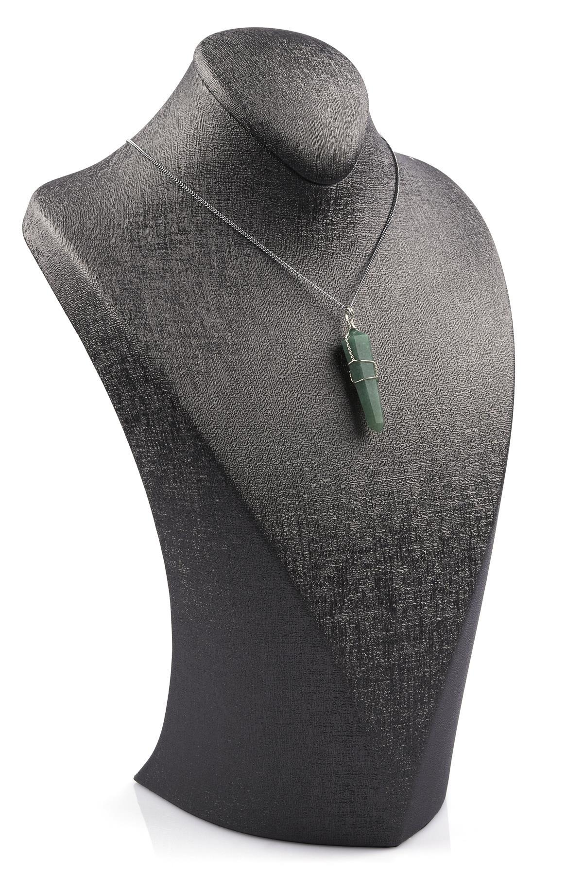 Aventurin Taşı Doğal Taş Tel Sarmalı Kolye