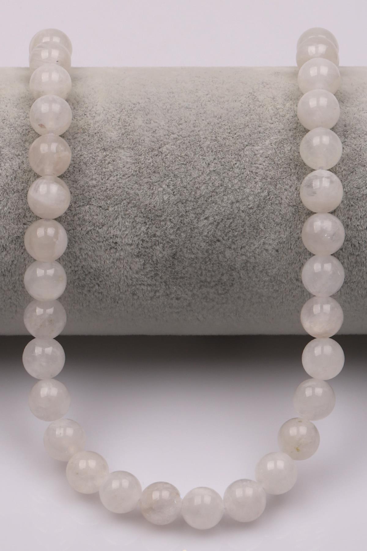 Ay Taşı (A Kalite) Doğaltaş Dizi 8 mm Küre Kesim