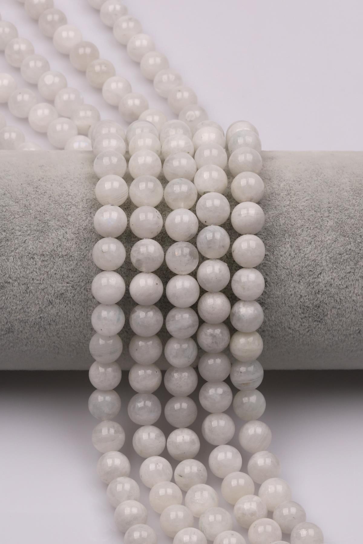 Ay Taşı (A Kalite) Doğaltaş Dizi 8 mm Küre Kesim