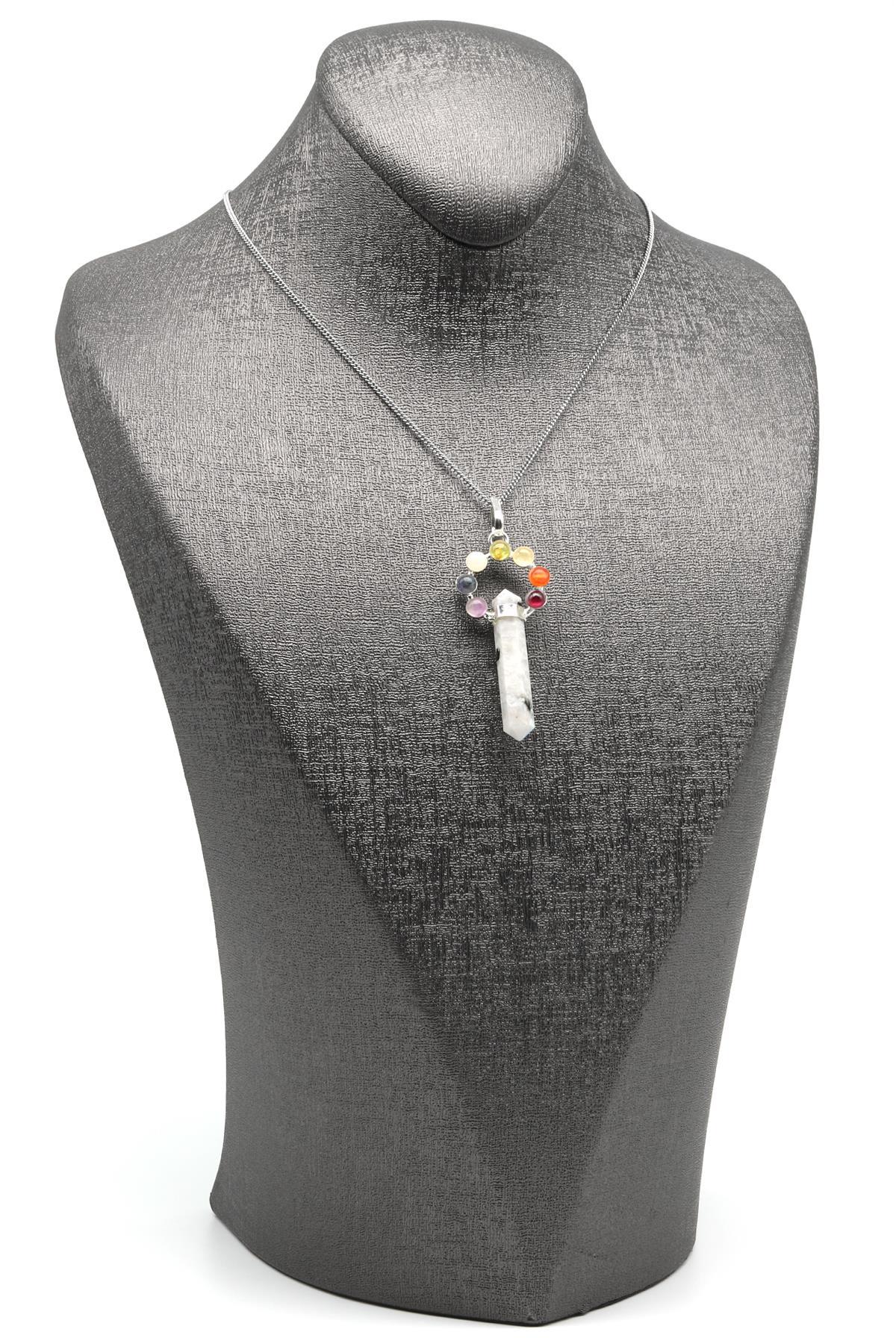 Ay Taşı - Çakra Doğal Taş Çivi Model Kolye