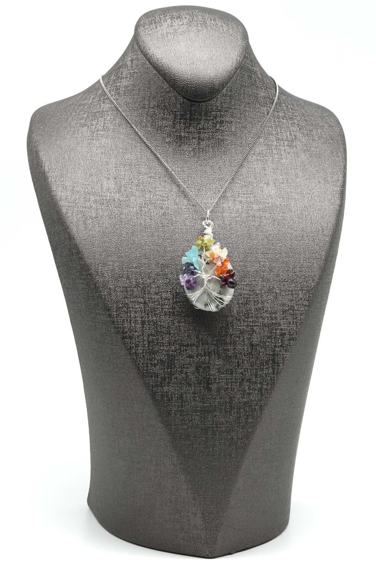 Ay Taşı - Çakra Doğal Taş Damla Model Kolye