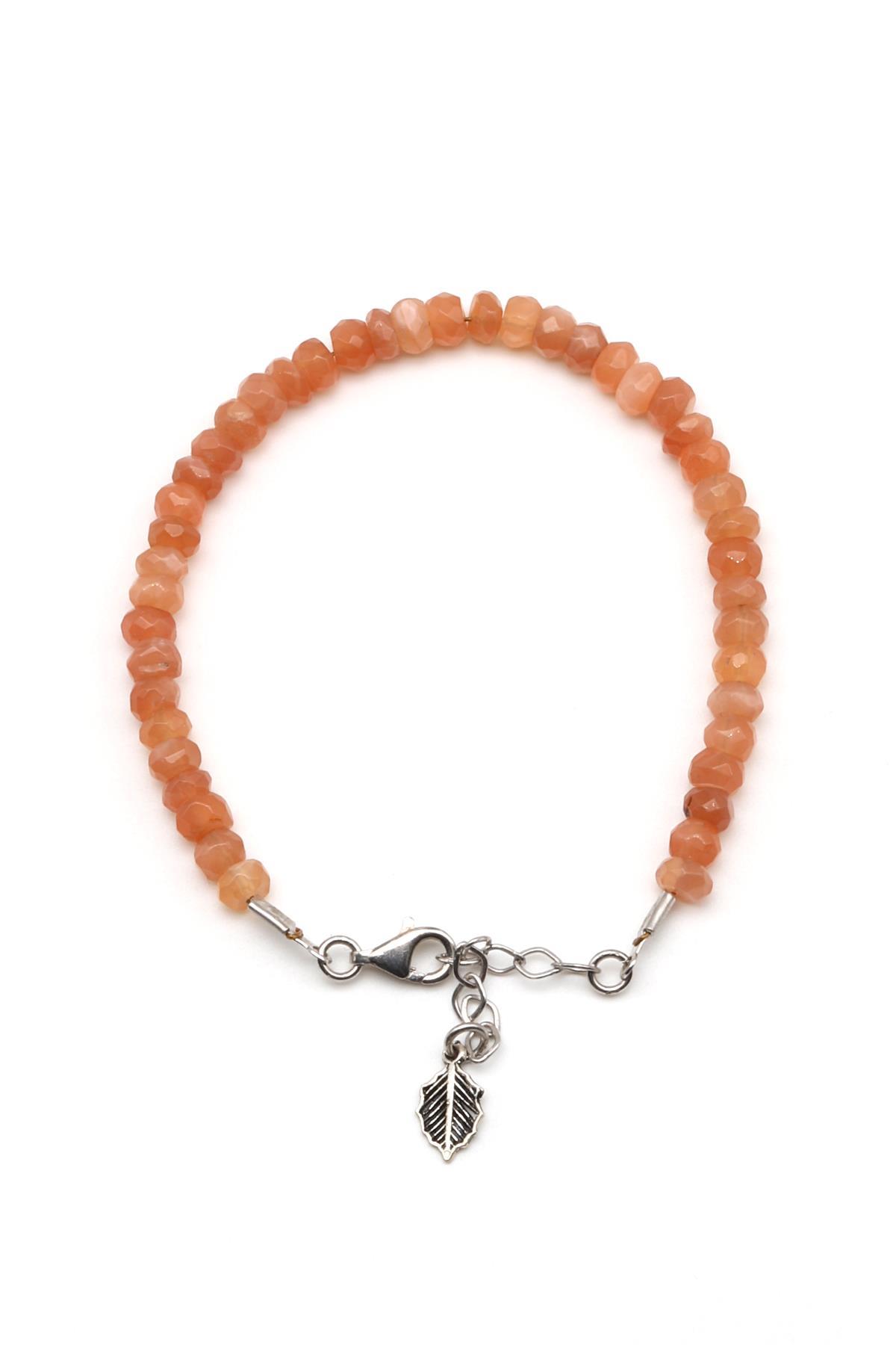 Ay Taşı Doğal Taş 925 Ayar Gümüş Bileklik