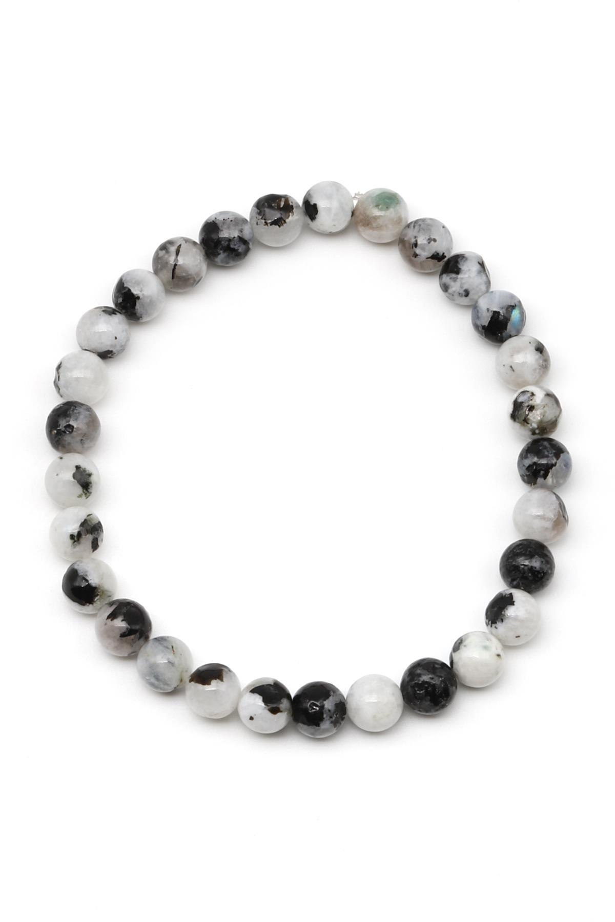 Ay Taşı Doğal Taş Bileklik 6 mm Küre Kesim