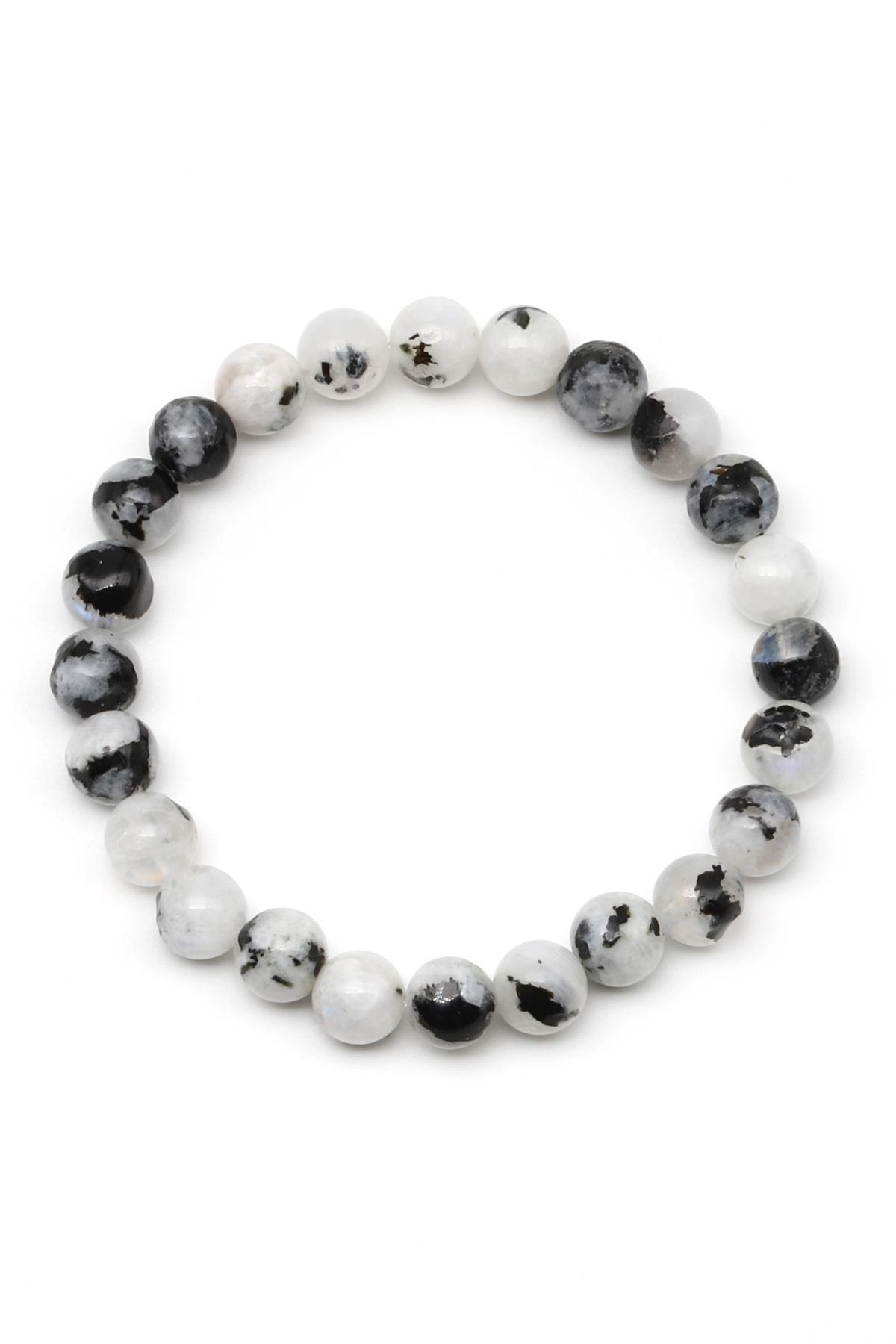 Ay Taşı Doğal Taş Bileklik 8 mm Küre Kesim