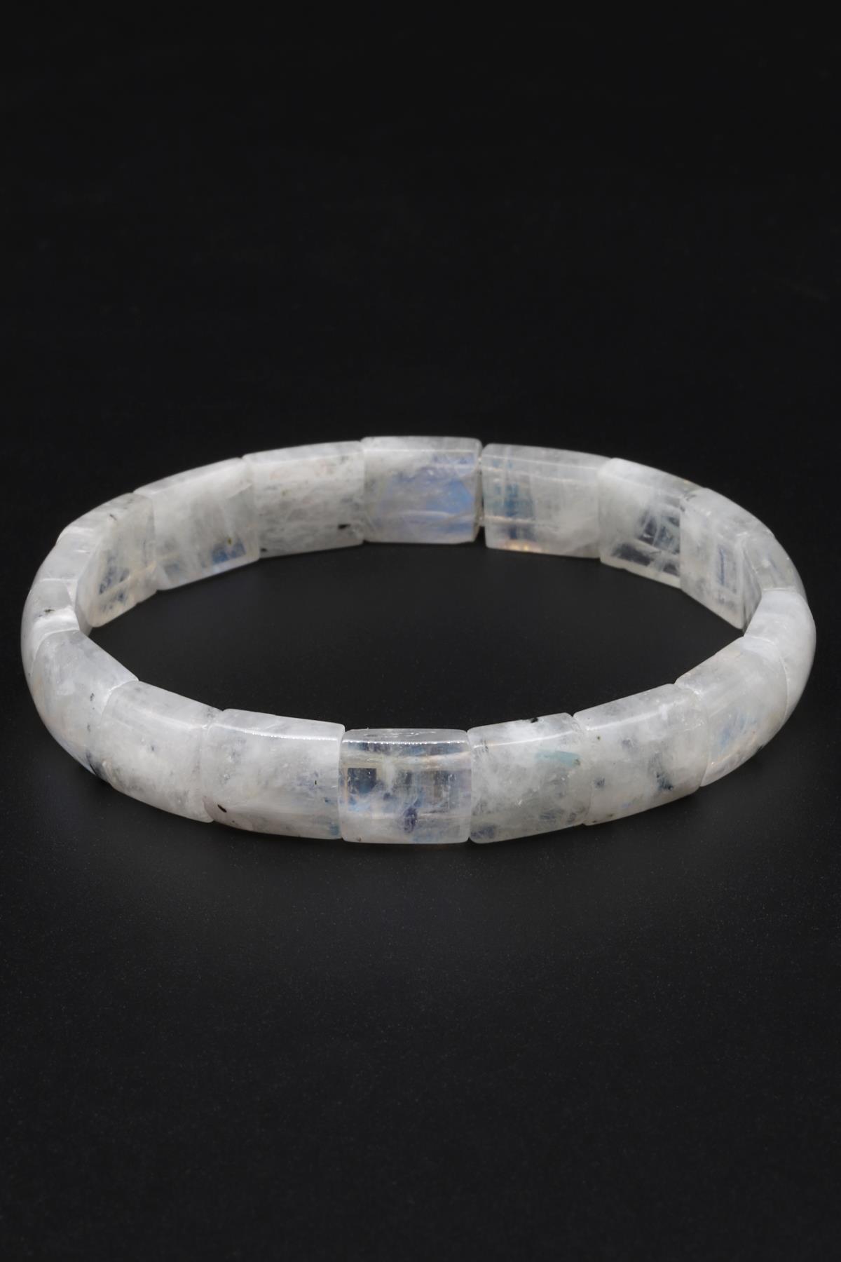 Ay Taşı Doğal Taş Bileklik 9 x 12 mm Özel Kesim