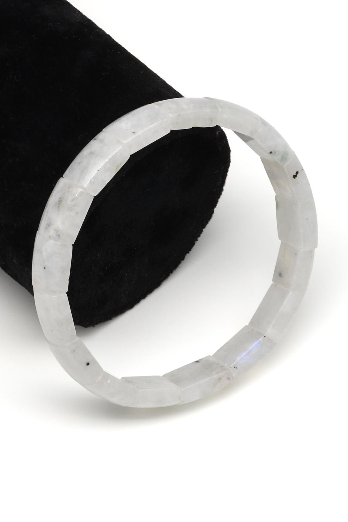 Ay Taşı Doğal Taş Bileklik 9 x 12 mm Özel Kesim