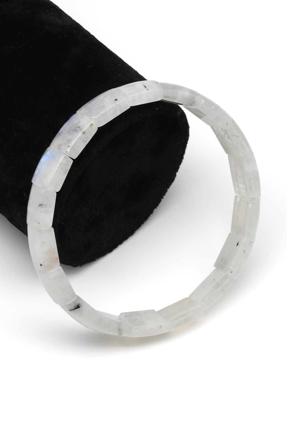 Ay Taşı Doğal Taş Bileklik 9 x 12 mm Özel Kesim