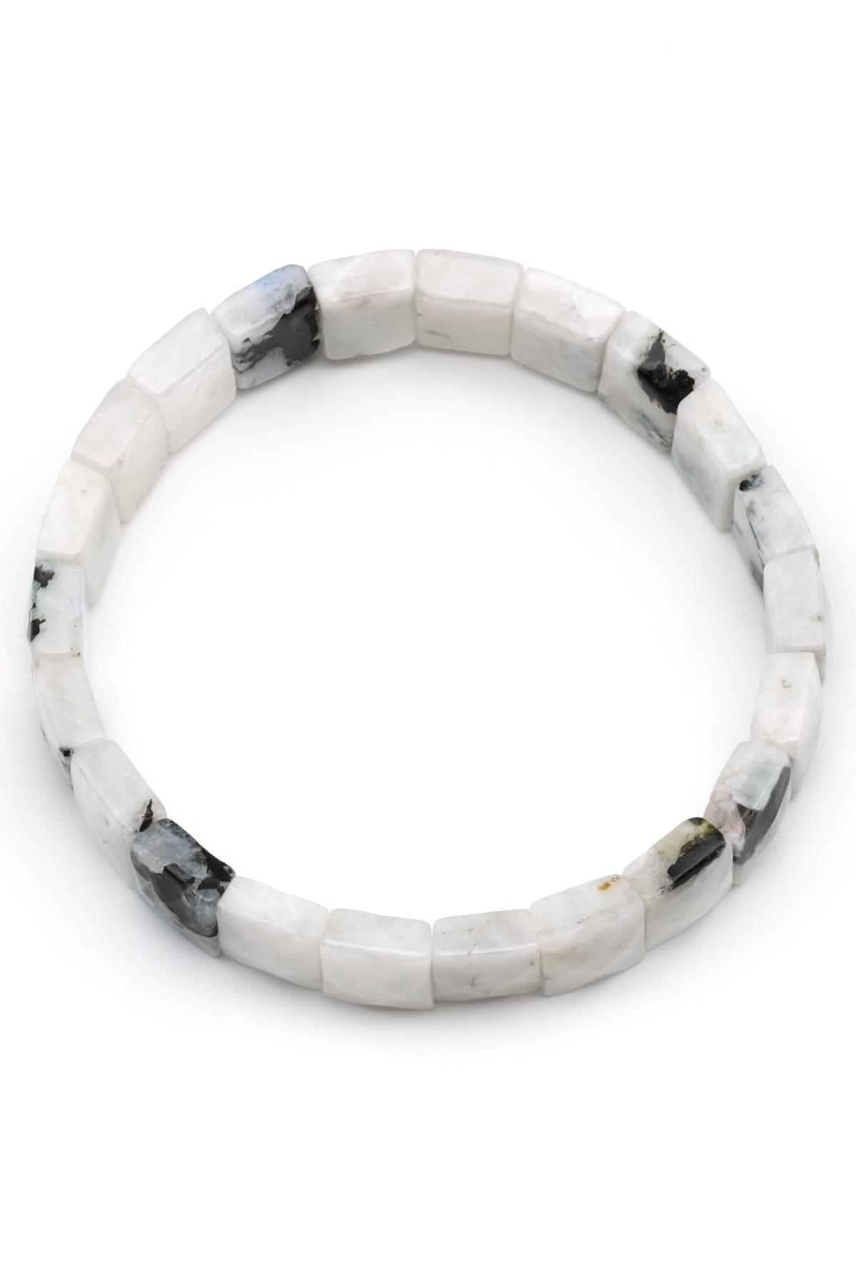 Ay Taşı Doğal Taş Bileklik 9 x 12 mm Özel Kesim