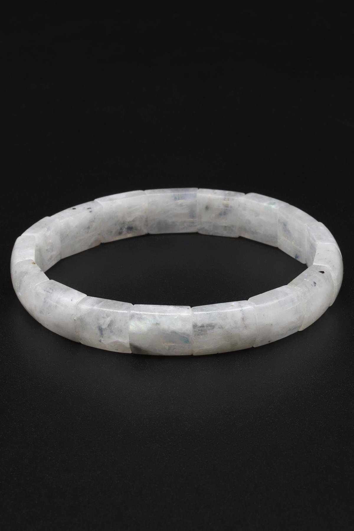 Ay Taşı Doğal Taş Bileklik 9 x 12 mm Özel Kesim