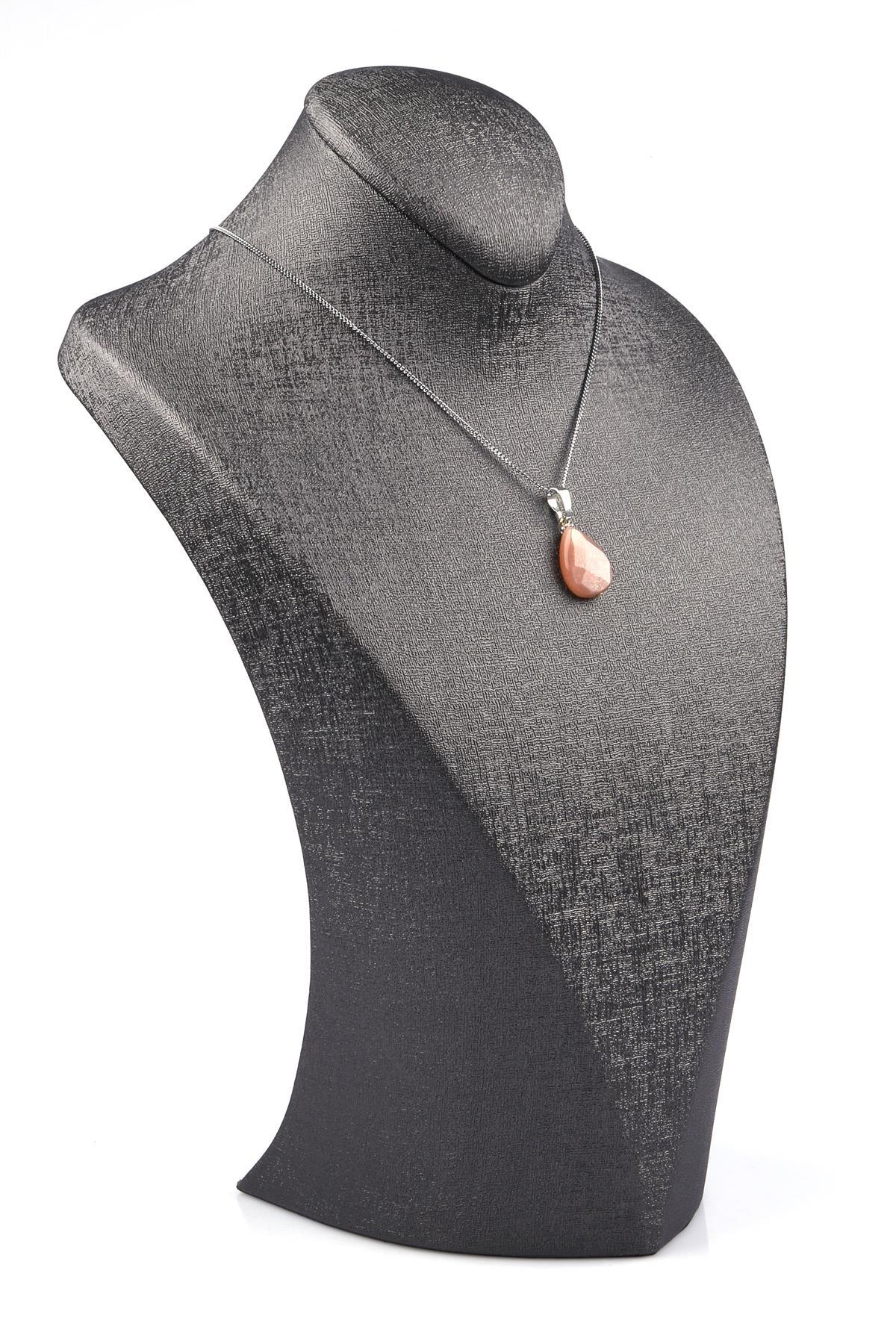 Ay Taşı Doğal Taş Damla Model Kolye