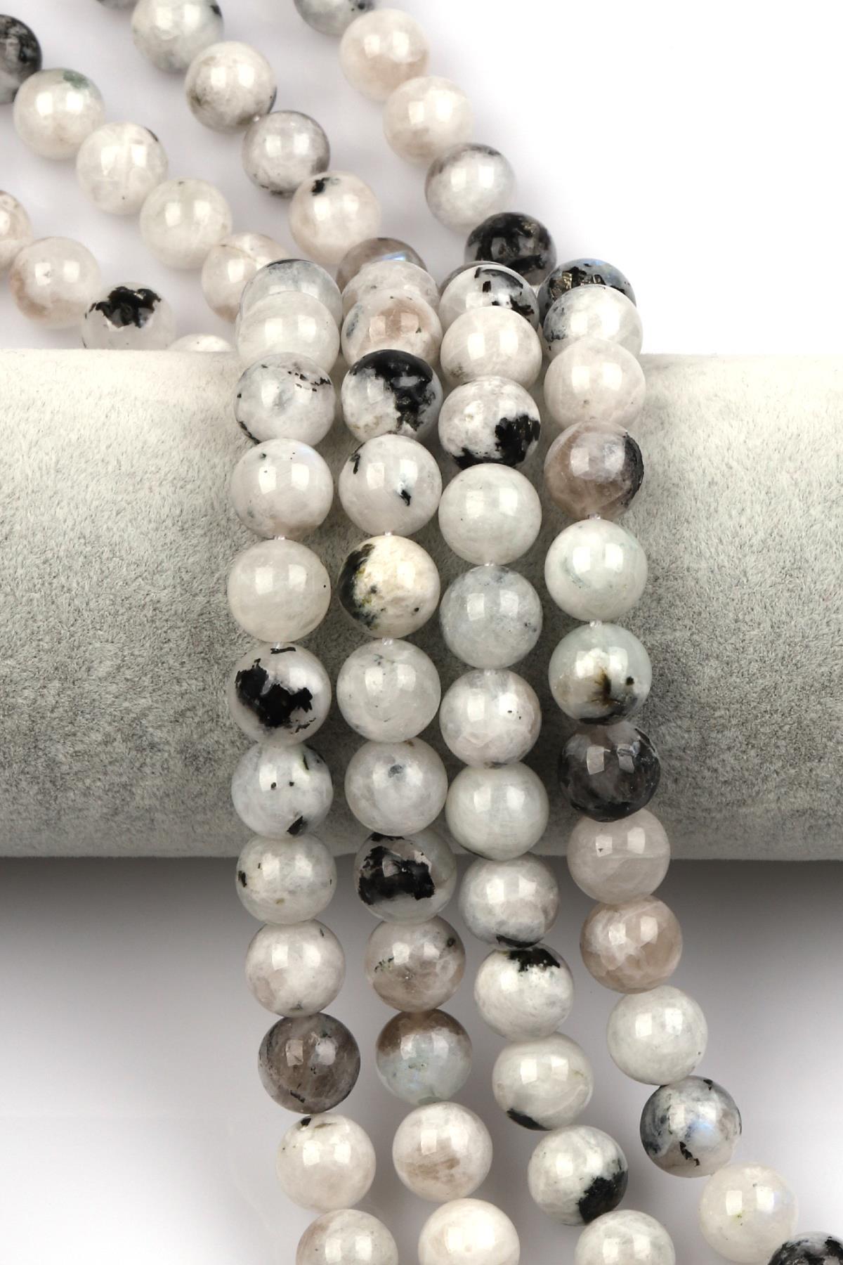 Ay Taşı Doğal Taş Dizi 10 mm Küre Kesim