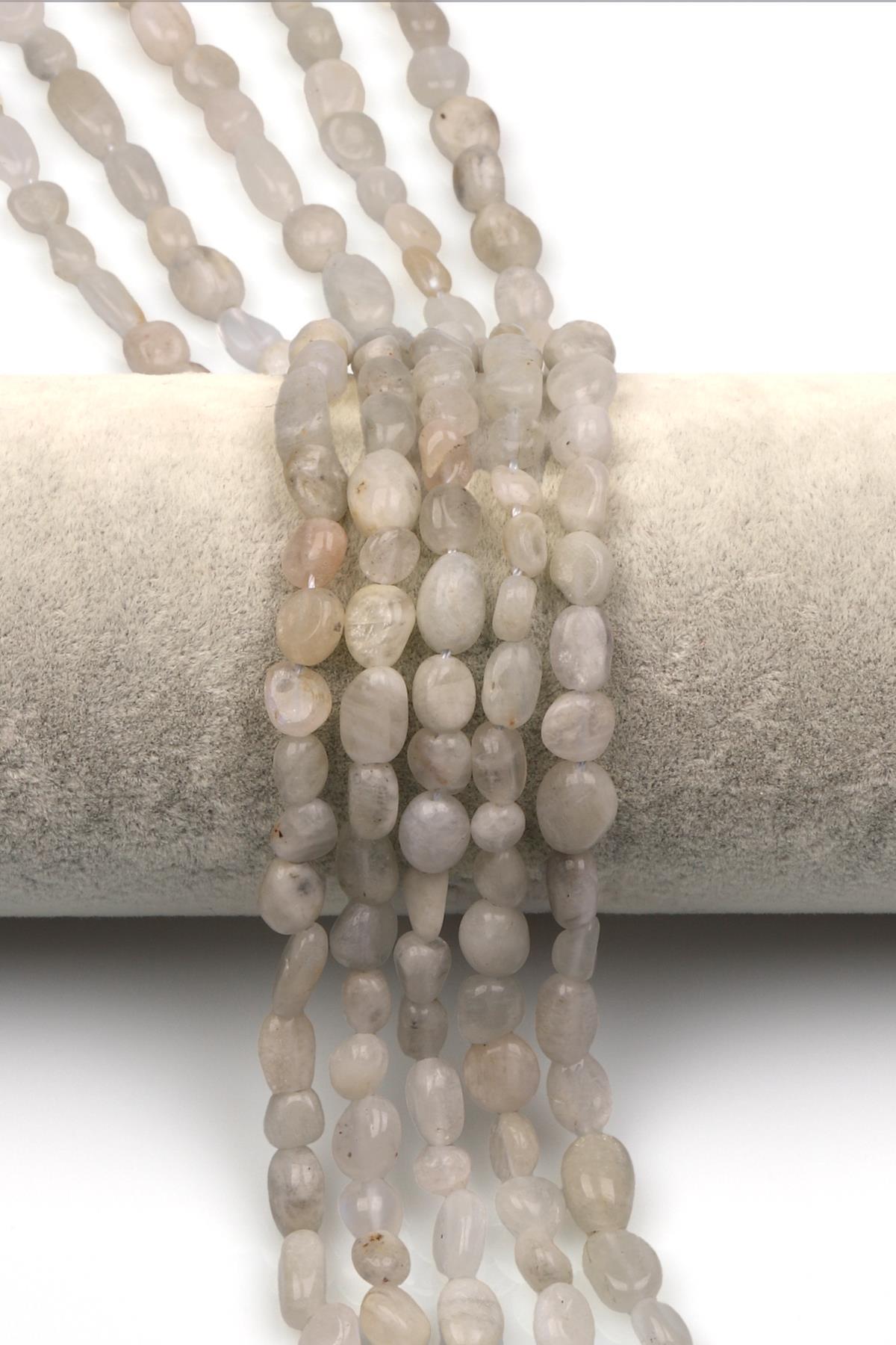 Ay Taşı Doğal Taş Dizi 5 x 8 mm Mercimek Kesim