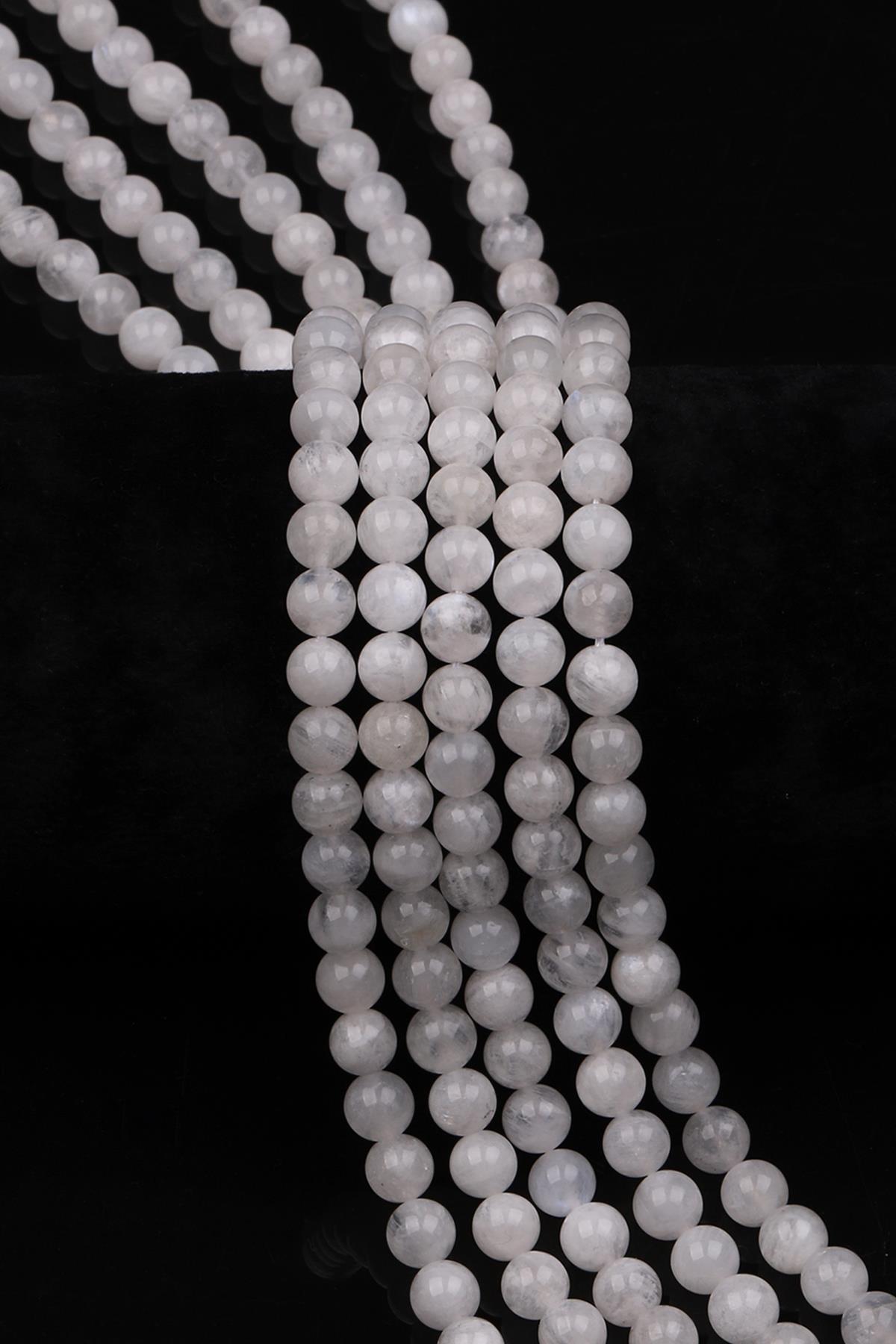 Ay Taşı Doğal Taş Dizi 6 mm Küre Kesim