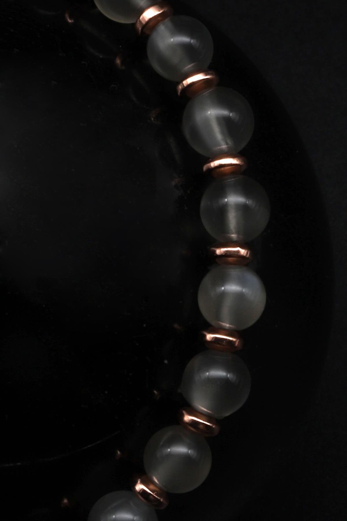 Ay Taşı Doğal Taş Makrome Örme Bileklik