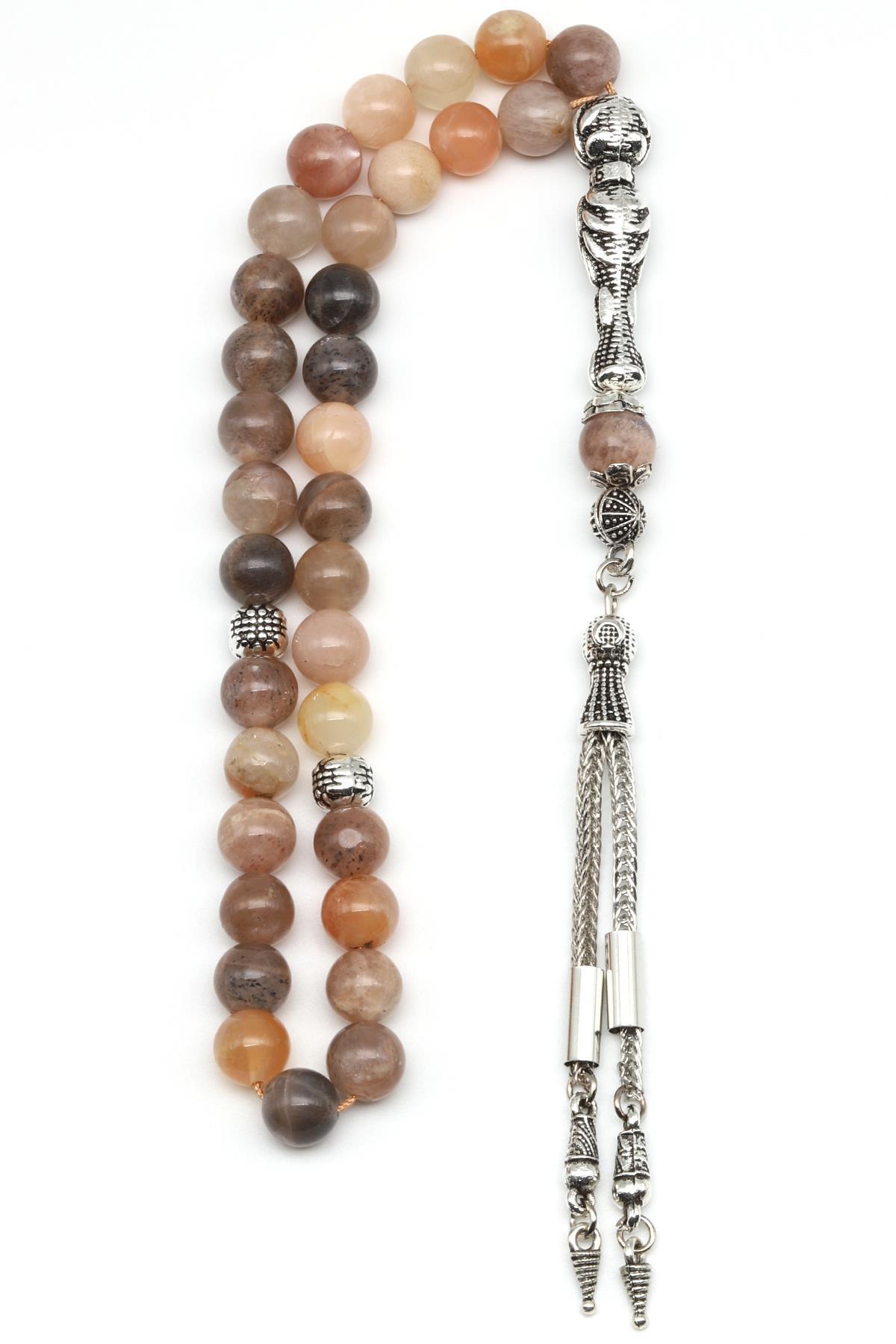 Ay Taşı Doğal Taş Tesbih 8 mm Küre Kesim