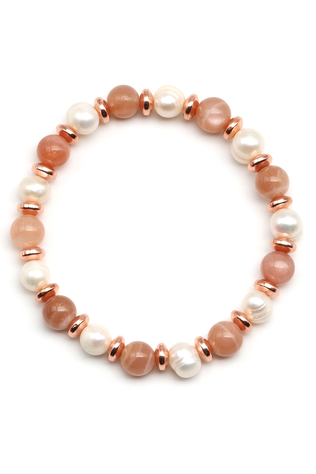 Ay Taşı-İnci Doğal Taş Bileklik 8 mm Küre Kesim - BLK-2267