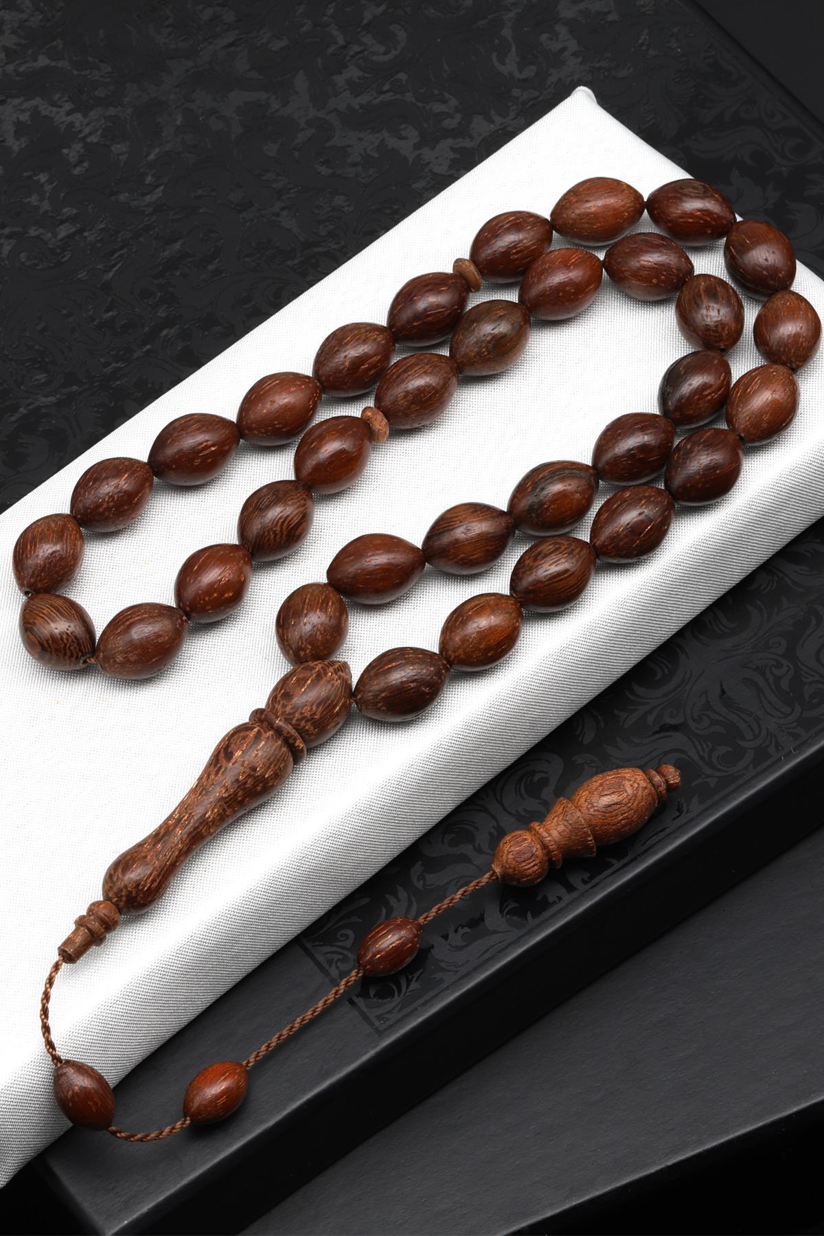 Azobe Ağacı Tesbih 10 x 14 mm Arpa Kesim