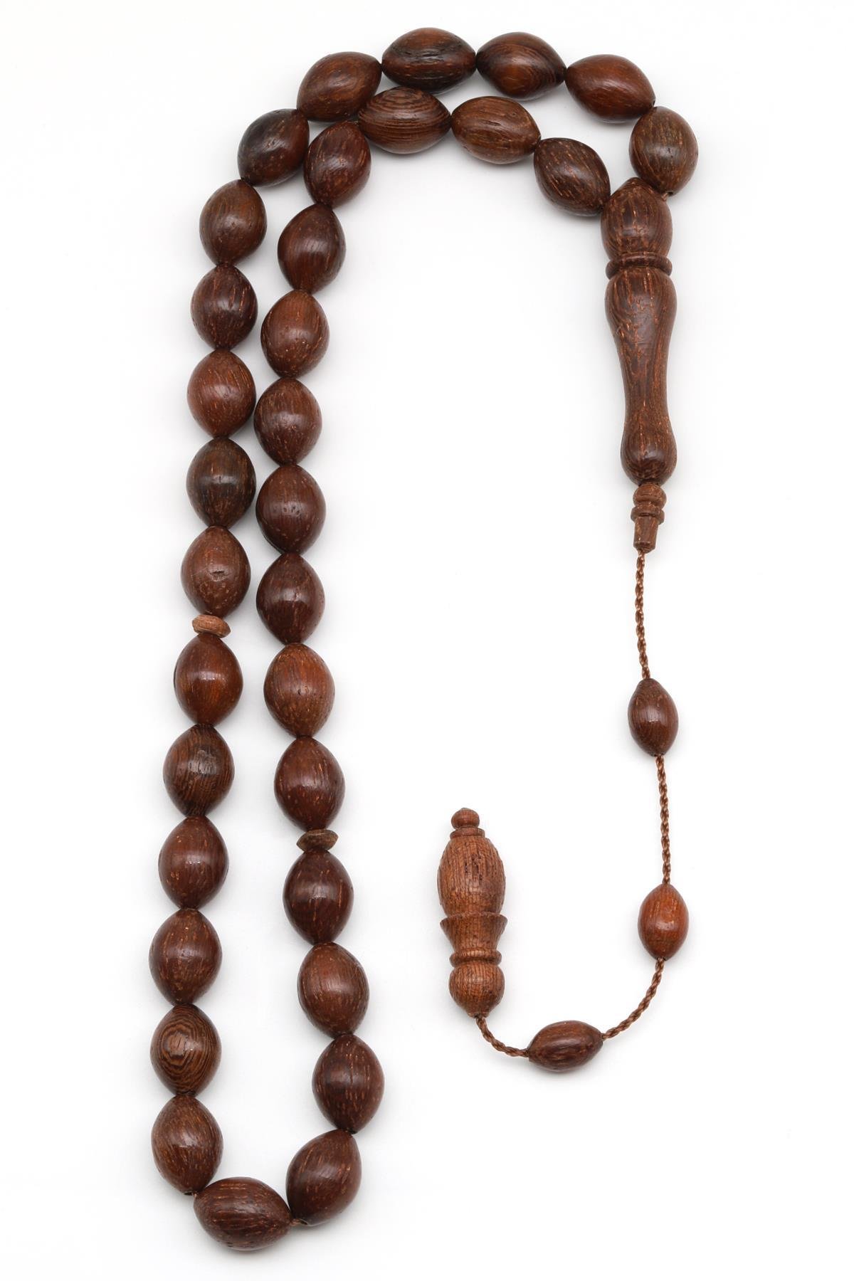 Azobe Ağacı Tesbih 10 x 14 mm Arpa Kesim