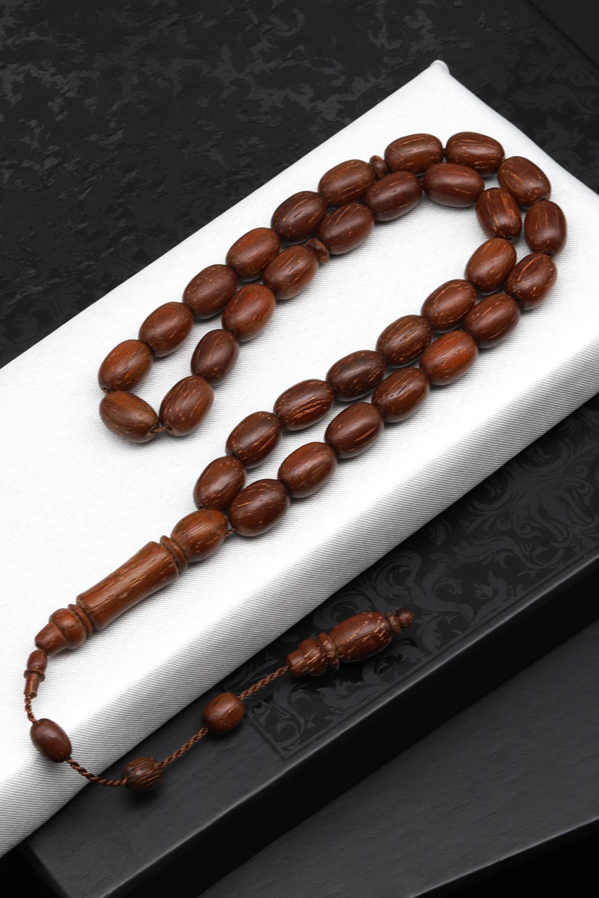 Azobe Ağacı Tesbih 8 x 12 mm Kapsül Kesim