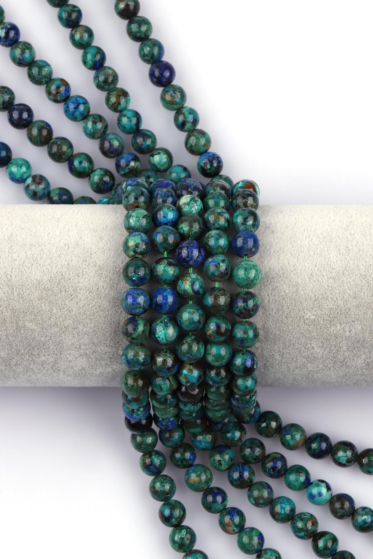 Azurit Doğal Taş Dizi 8 mm Küre Kesim