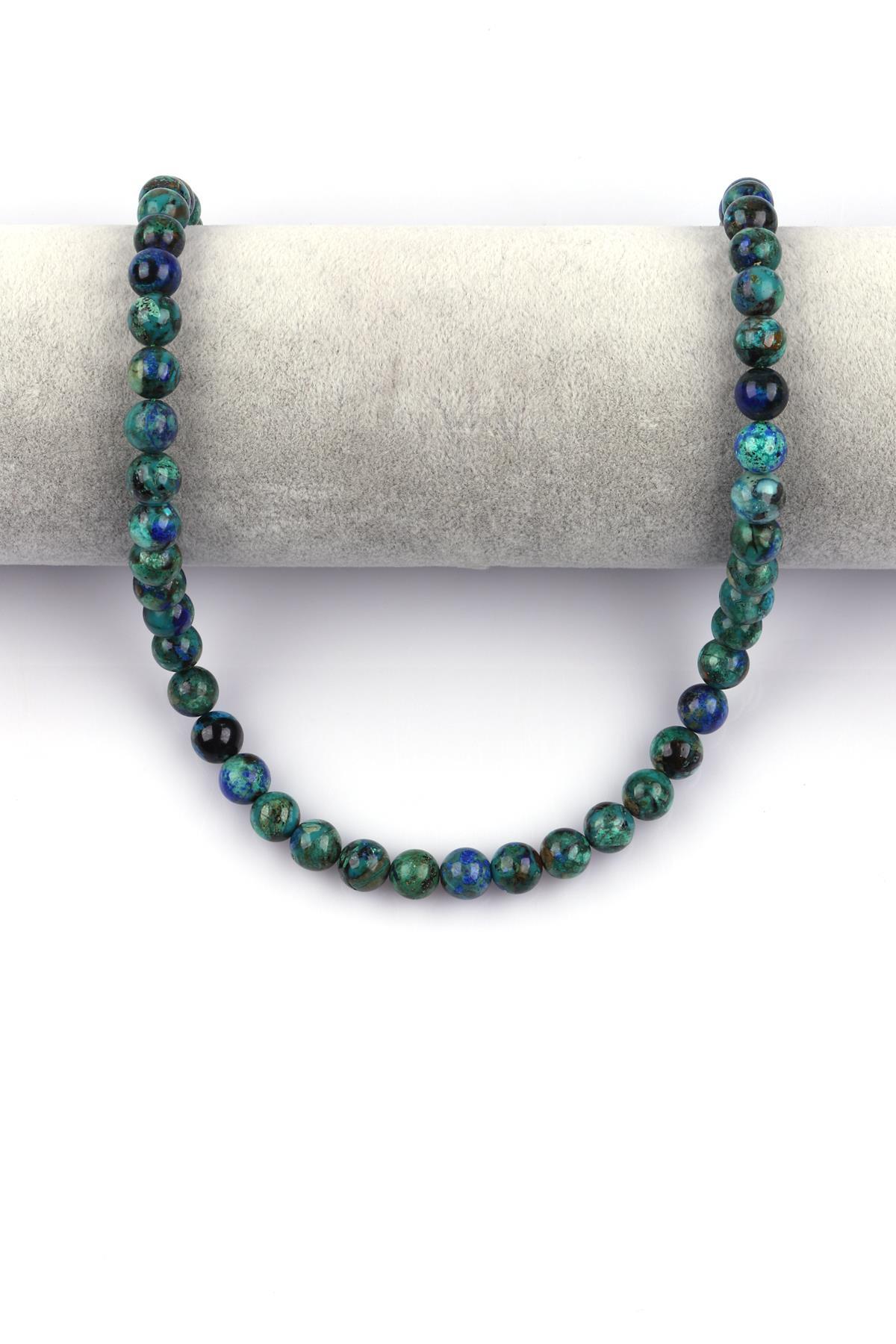 Azurit Doğal Taş Dizi 8 mm Küre Kesim