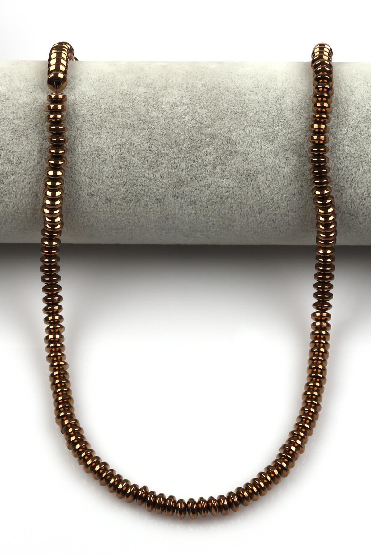 Bakır Renkli Hematit Dizi 3 x 6 mm Rondel Kesim