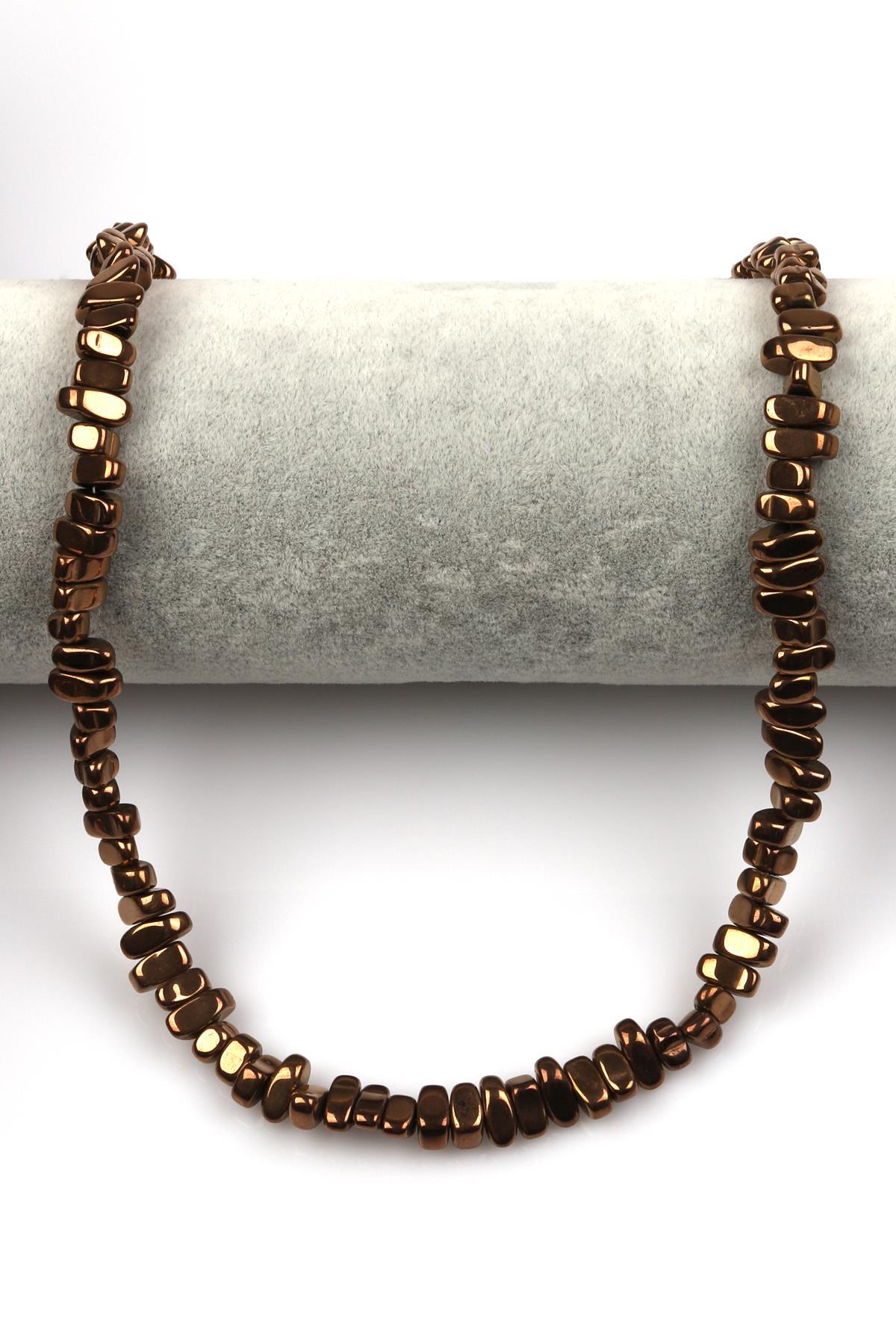 Bakır Renkli Hematit Dizi 4 x 8 mm Kırık Model Kesim