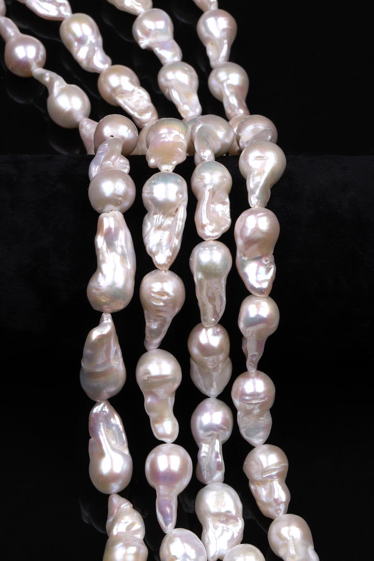 Barok İnci Doğal Taş Dizi 10 x 21 mm Şekilsiz Kesim