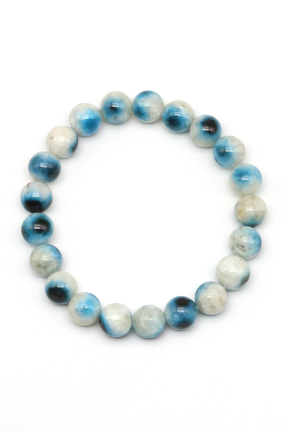 Blue Ice Glaserit Bileklik 9 mm Küre Kesim