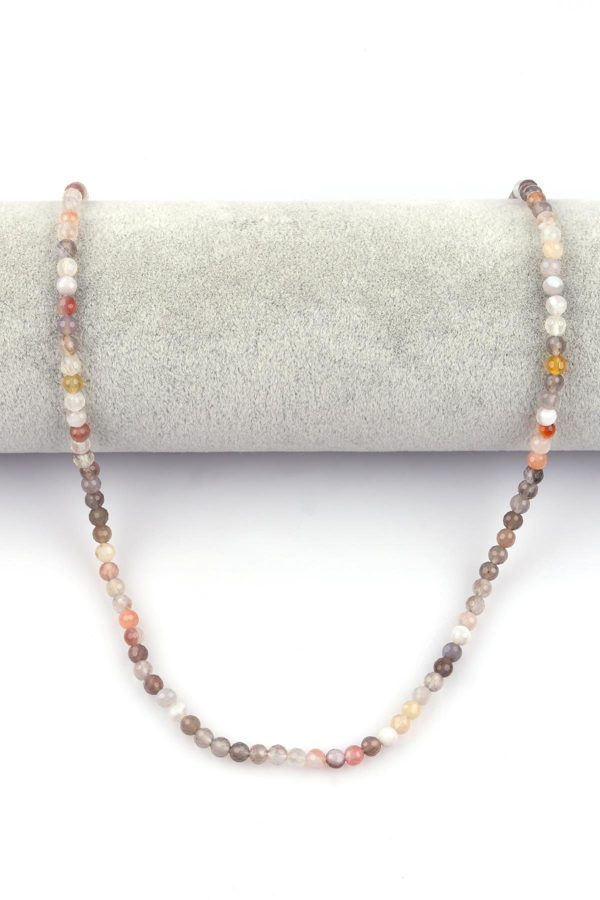 Botswana Akik Doğal Taş Dizi 4 mm Fasetli Küre Kesim