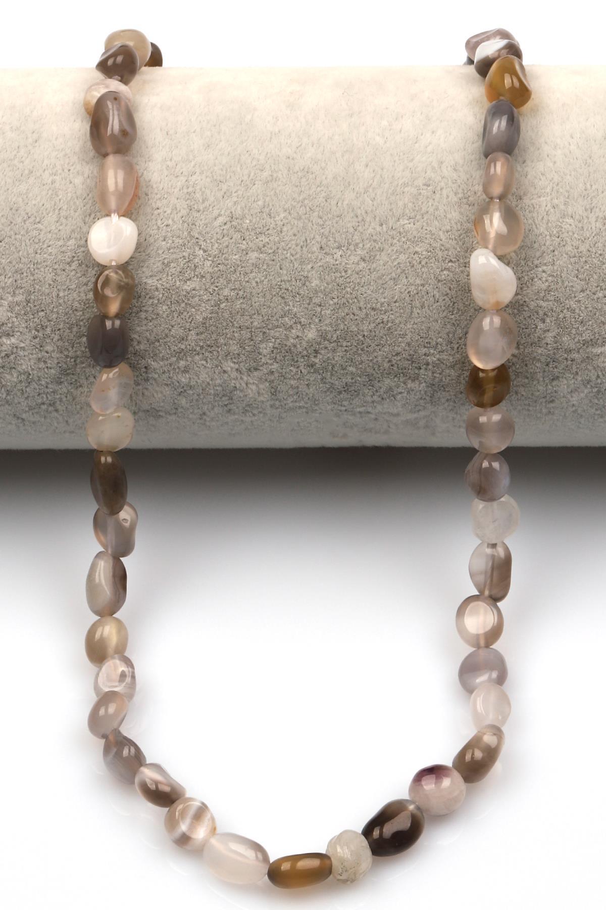 Botswana Akik Doğal Taş Dizi 6 x 8 mm Mercimek Kesim