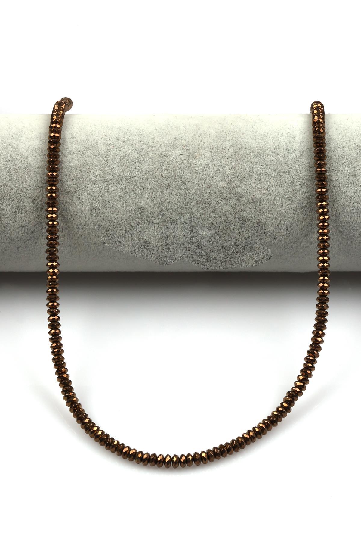 Bronz Renkli Hematit Dizi 2 x 4 mm Fasetli Rondel Kesim