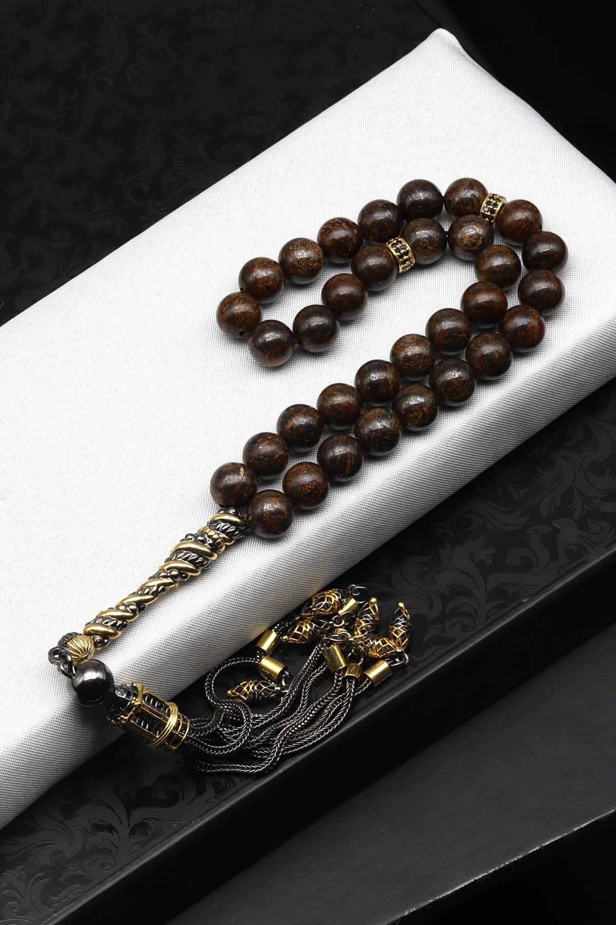 Bronzit Doğal Taş Tesbih 925 Ayar Gümüş 8 mm Küre Kesim