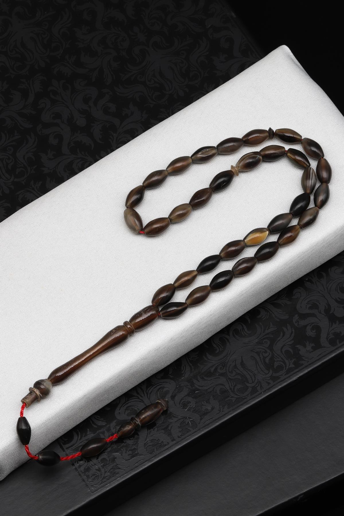 Bufalo Boynuzu Tesbih 5 x 10 mm Arpa Kesim