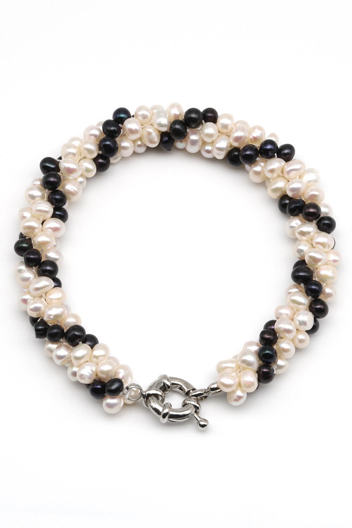 Burma İnci Doğal Taş Örme Bileklik