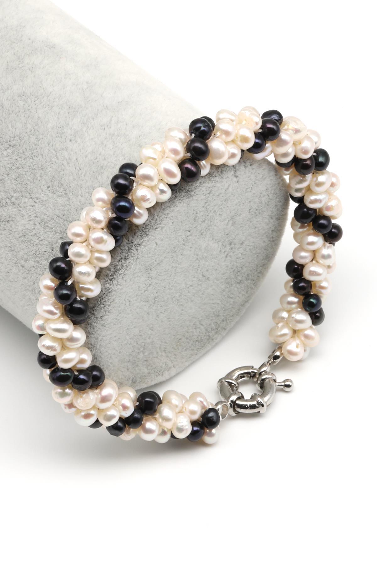 Burma İnci Doğal Taş Örme Bileklik