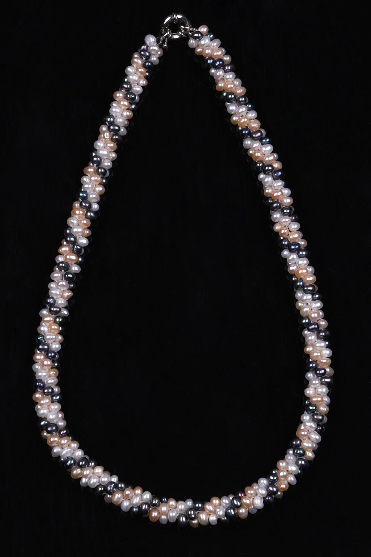 Burma İnci Doğal Taş Örme Kolye