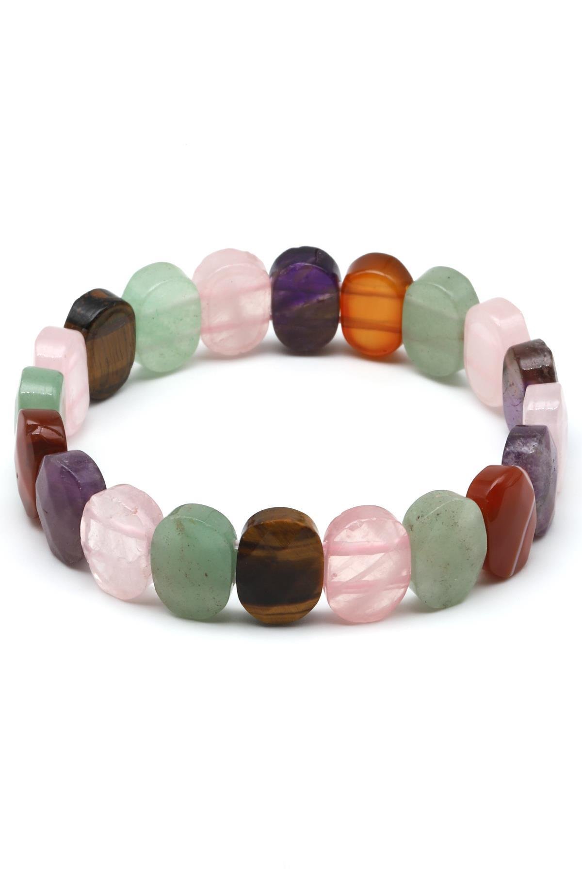 Çakra Doğal Taş Bileklik 10 x 14 mm Özel Kesim