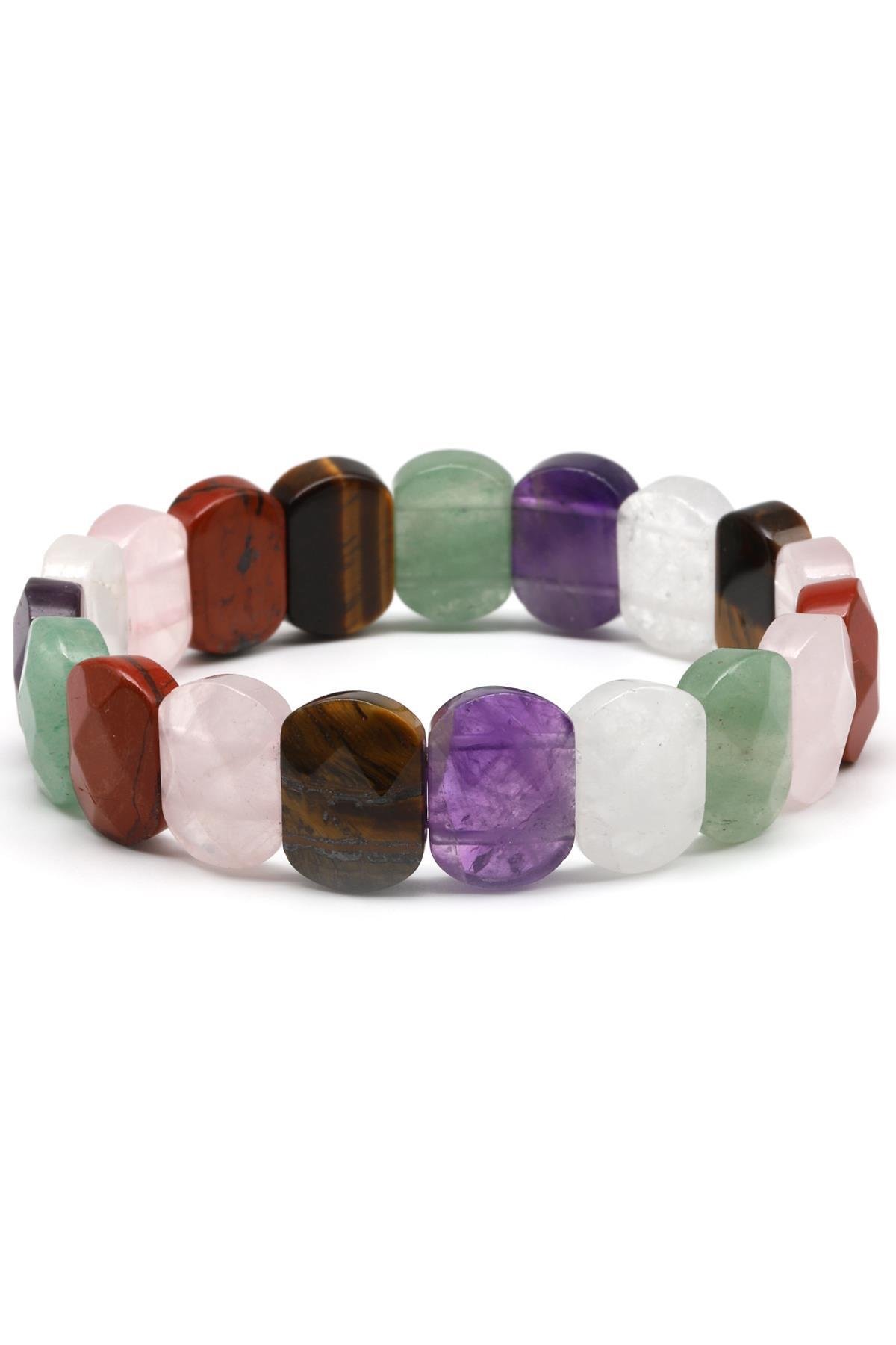 Çakra Doğal Taş Bileklik 11 x 15 mm Özel Kesim