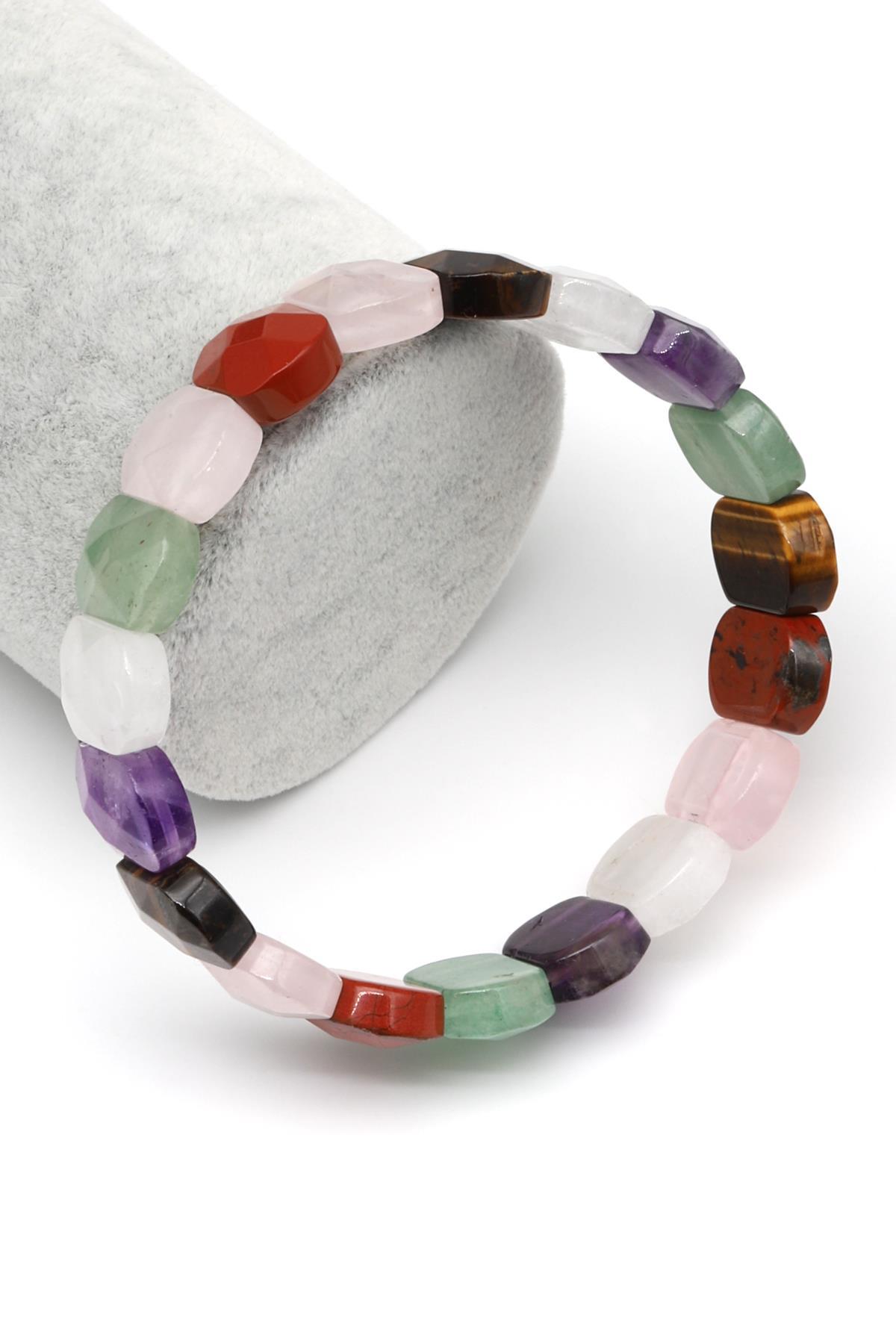 Çakra Doğal Taş Bileklik 11 x 15 mm Özel Kesim