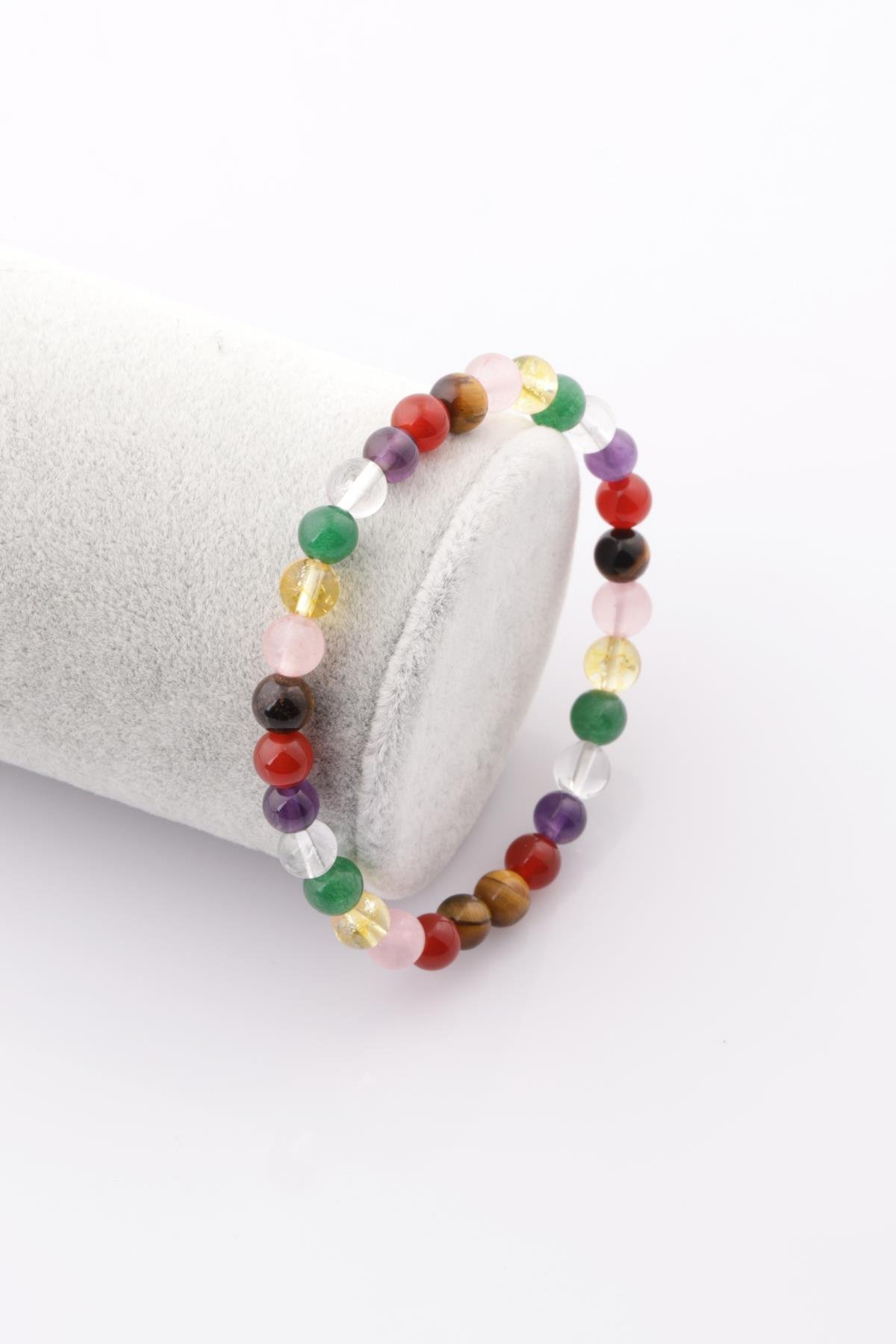 Çakra Doğal Taş Bileklik 6 mm Küre Kesim