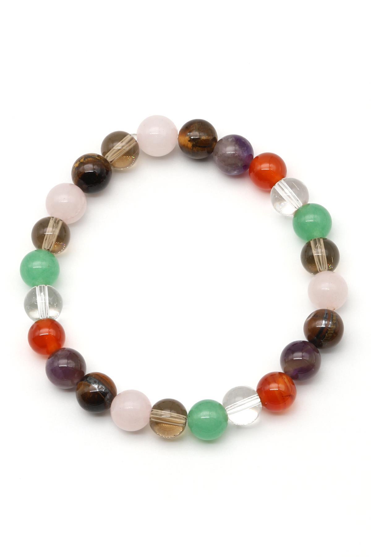 Çakra Doğal Taş Bileklik 8 mm Küre Kesim