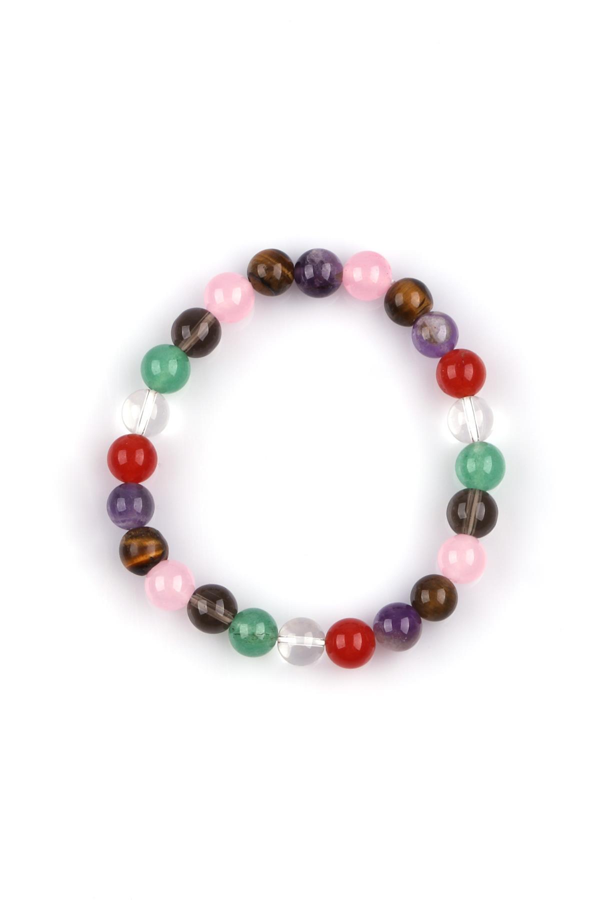 Çakra Doğal Taş Bileklik 8mm Küre Kesim