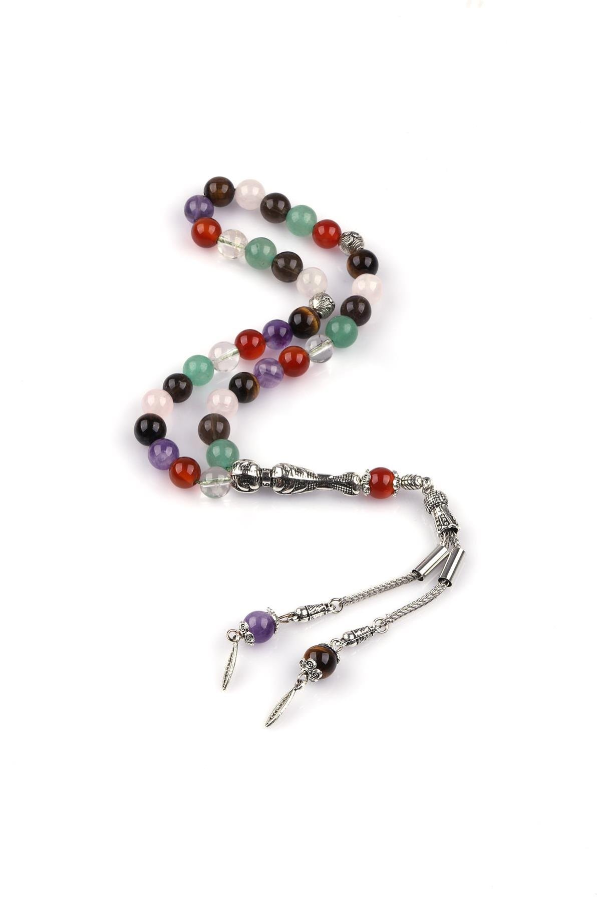 Çakra Doğal Taş Tesbih 8 mm Küre Kesim