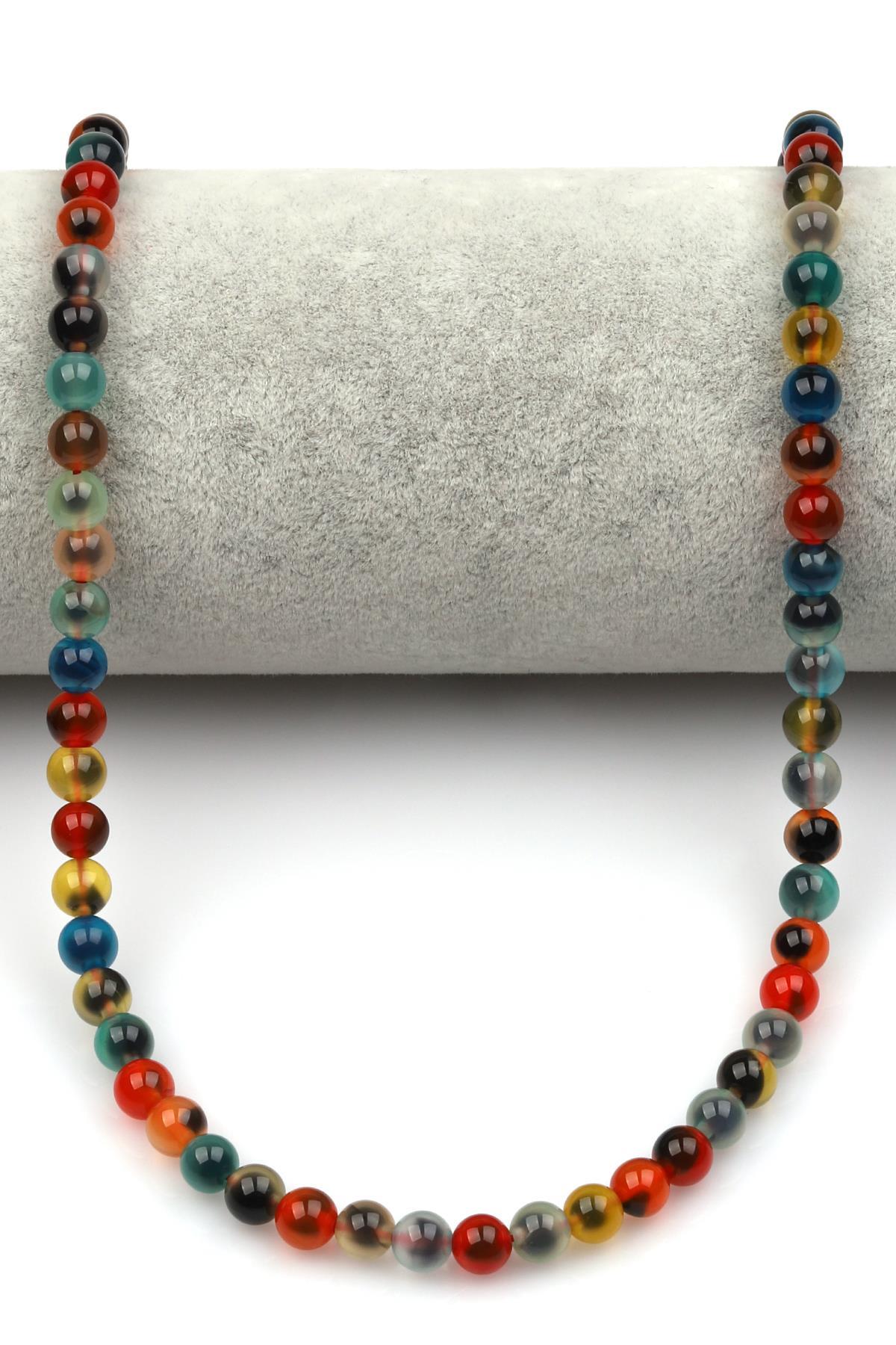 Candy Agate Doğal Taş Dizi 6 mm Küre Kesim