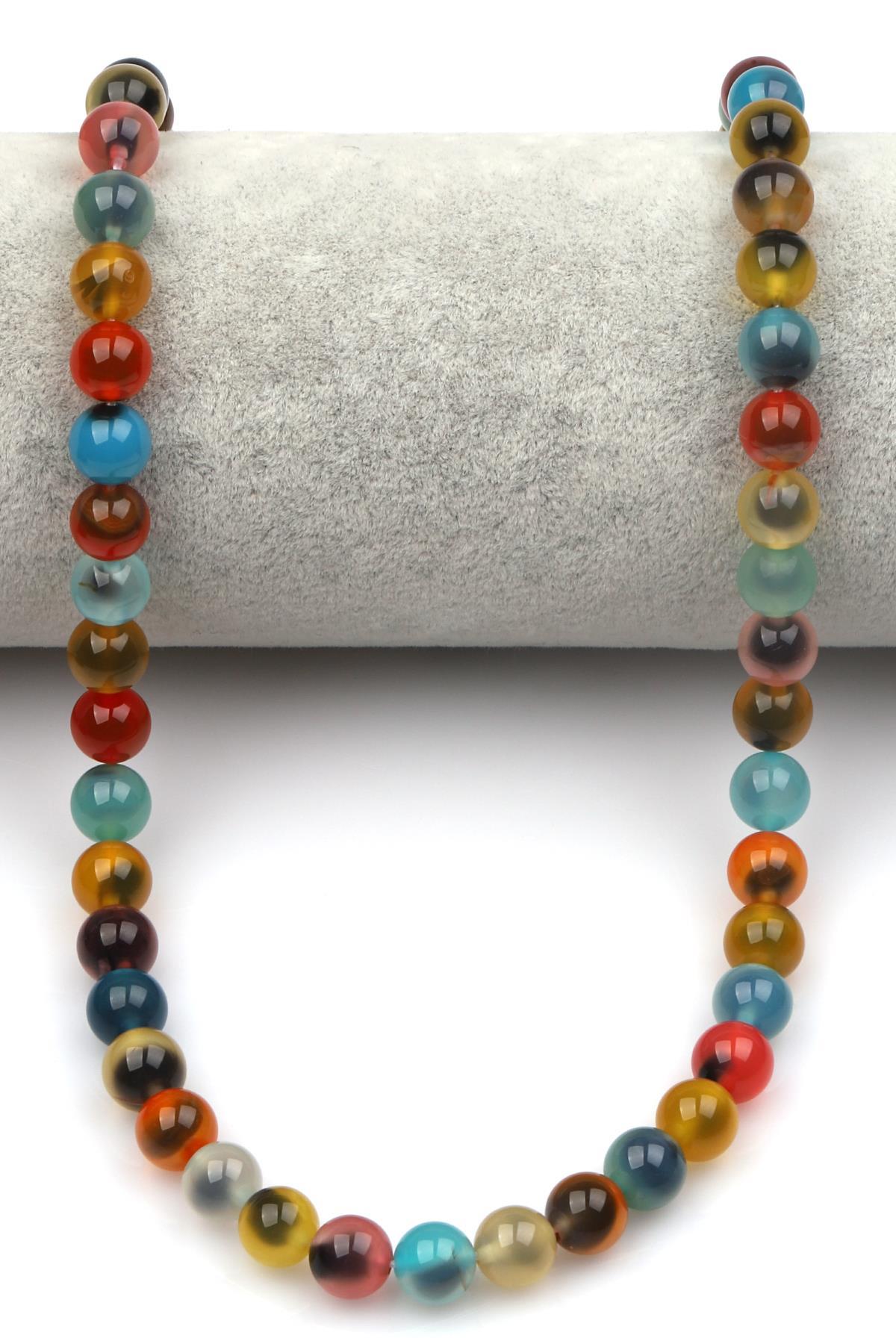 Candy Agate Doğal Taş Dizi 8 mm Küre Kesim