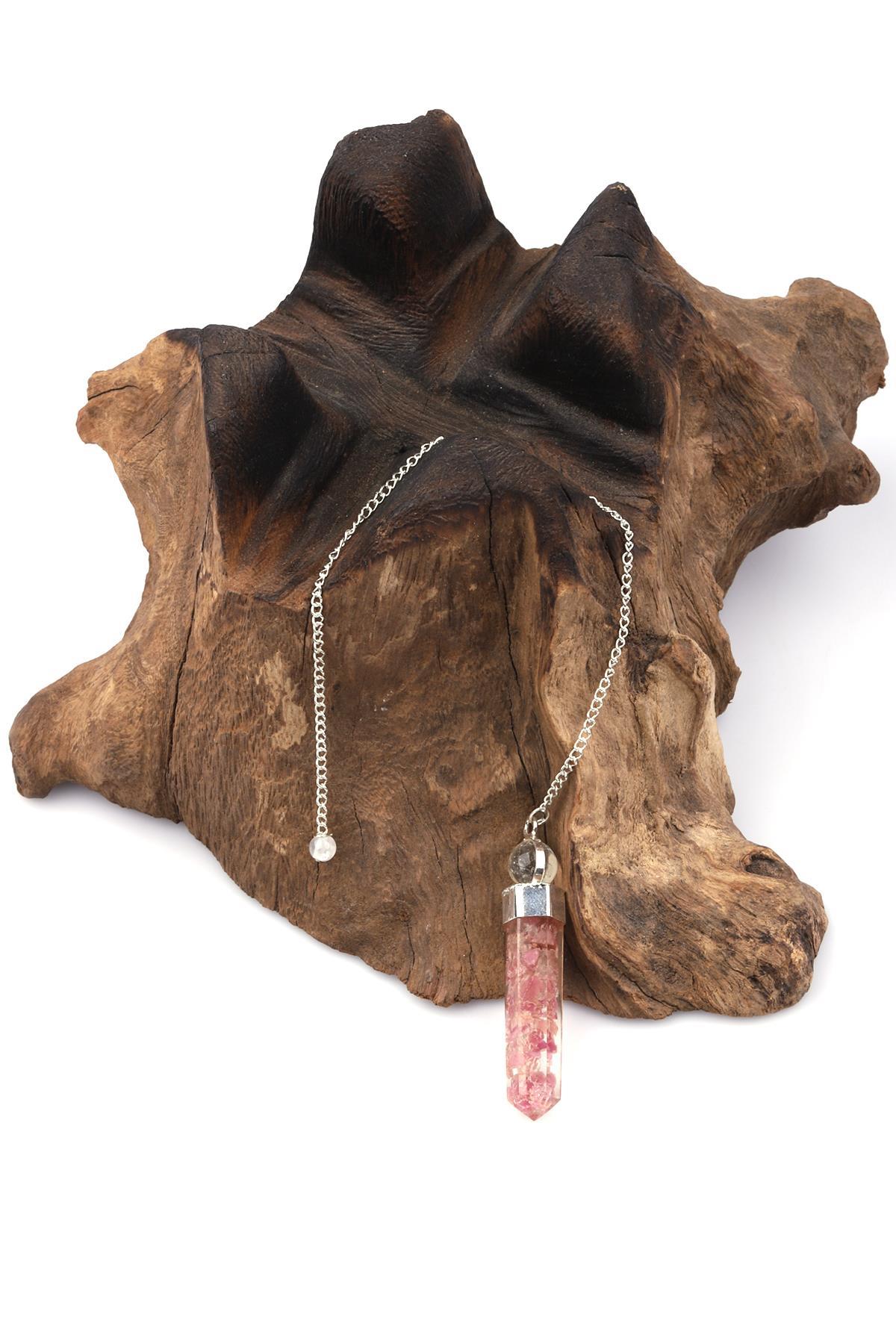 Çilek Kuvars Doğal Taş Orgonit Pandül