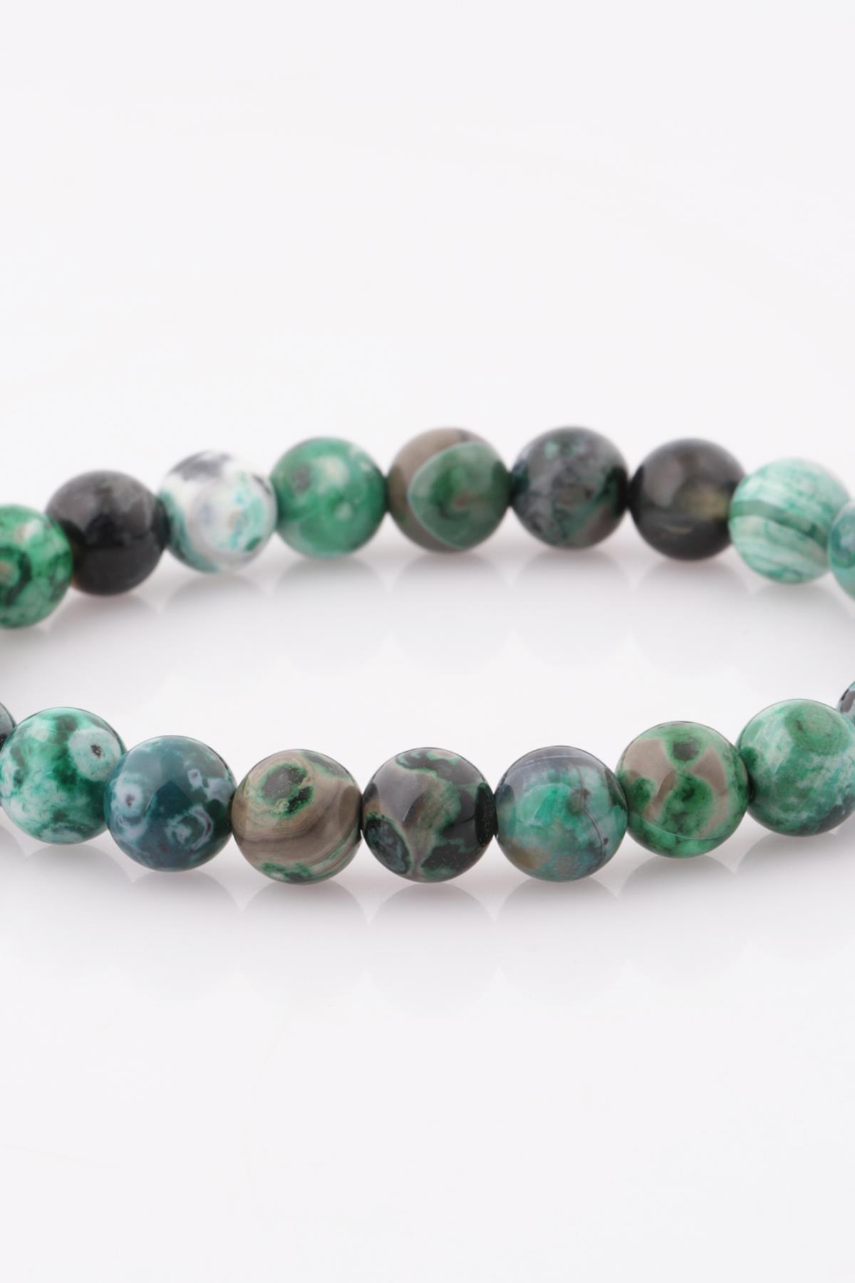 Crazy Akik Doğal Taş Bileklik 8 mm Küre Kesim