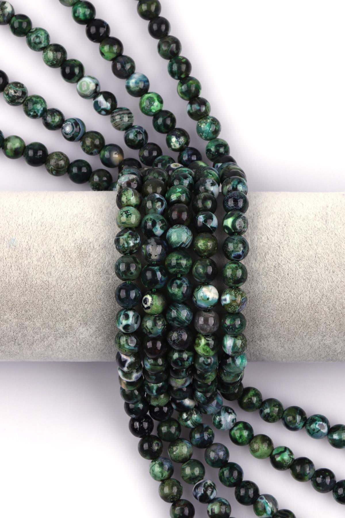 Crazy Akik Doğal Taş Dizi 8 mm Küre Kesim